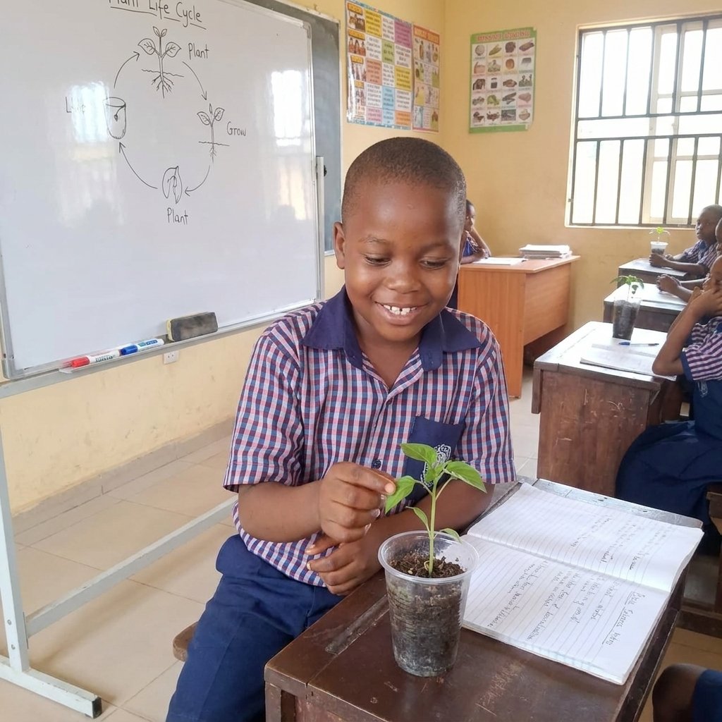 Home boy touching plant in classroom 202608312240
