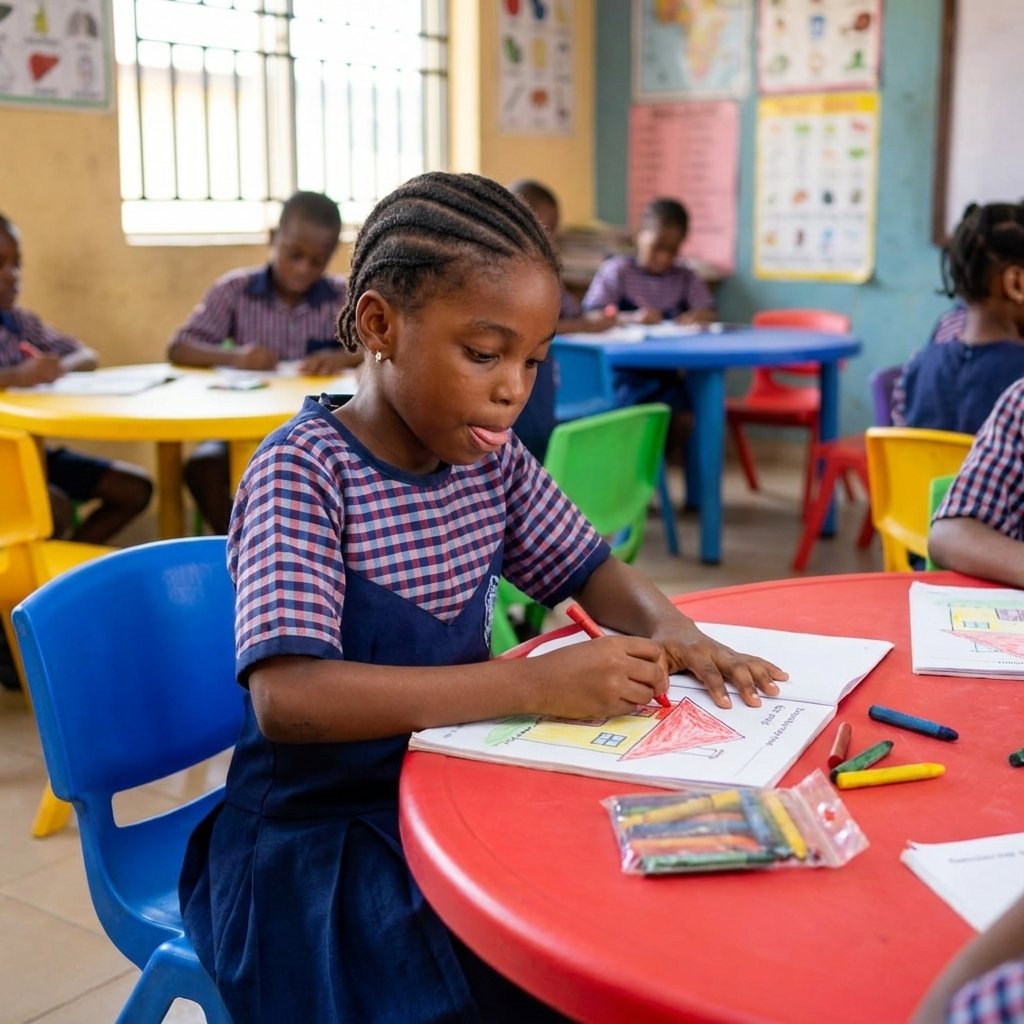 Home child painting in school uniform 202608312226