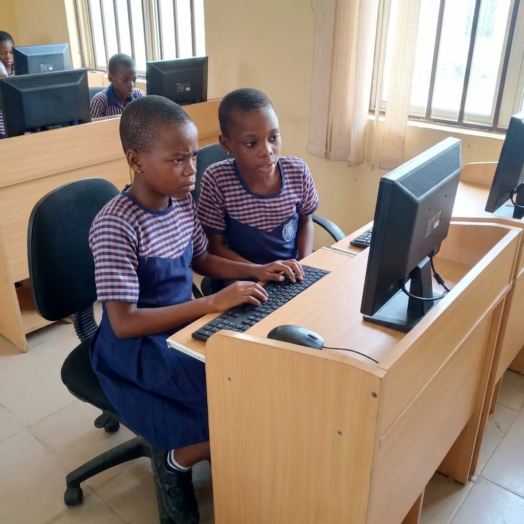 Home schoolgirls using computer 202608312218